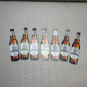 Lot of 7 Sam Adams Light Beer Bottle Shaped Magnets Breweriana 4.5 Inch